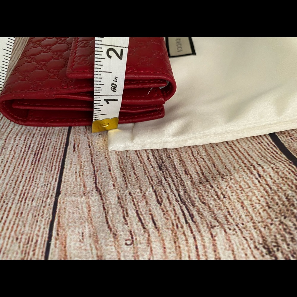 NIB Gucci red leather wallet guccisima - Picture 6 of 10